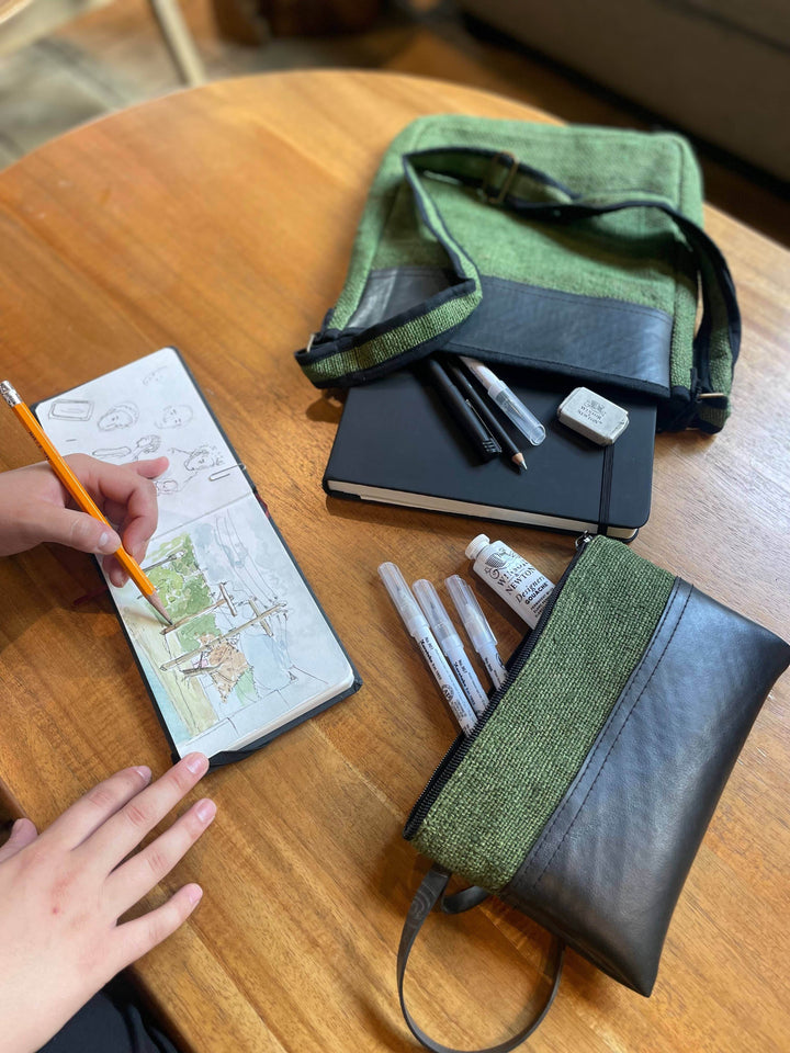 Vegan Recycled Inner Tube and Hemp Wristlet - BUNKHAUS