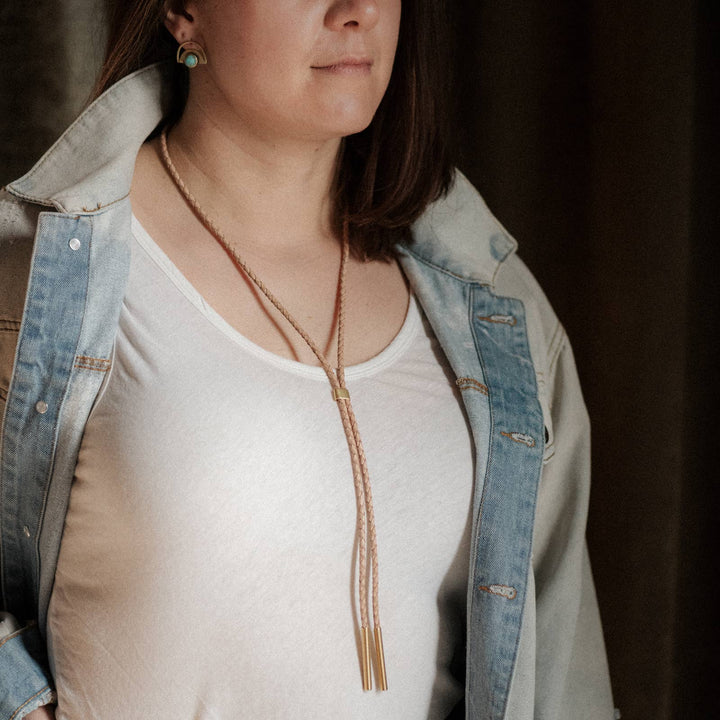 Carlile Bolo Tie - Natural & Brass