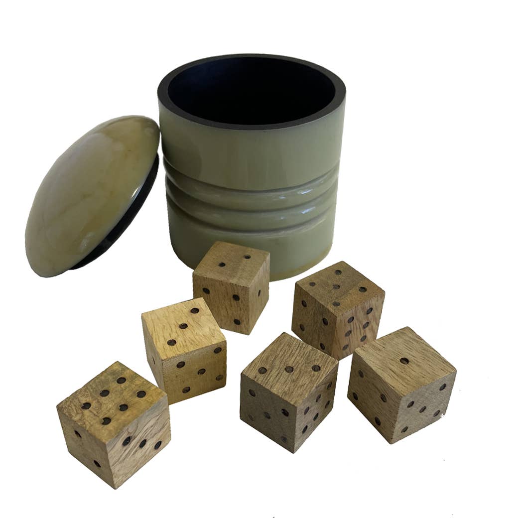 Farkle Dice Game in Horn Resin Cup