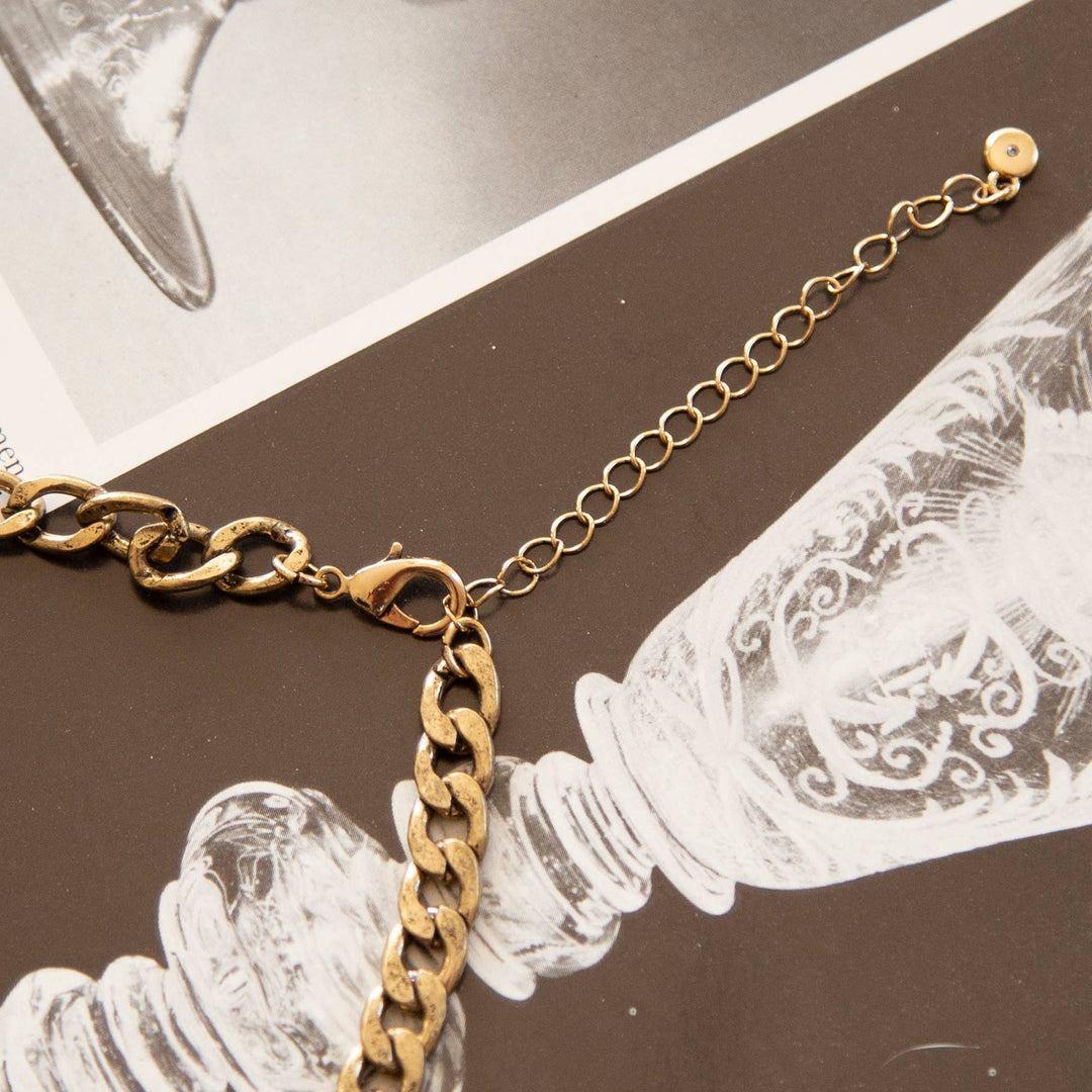 Vintage Antique Gold Curb Chain Necklace