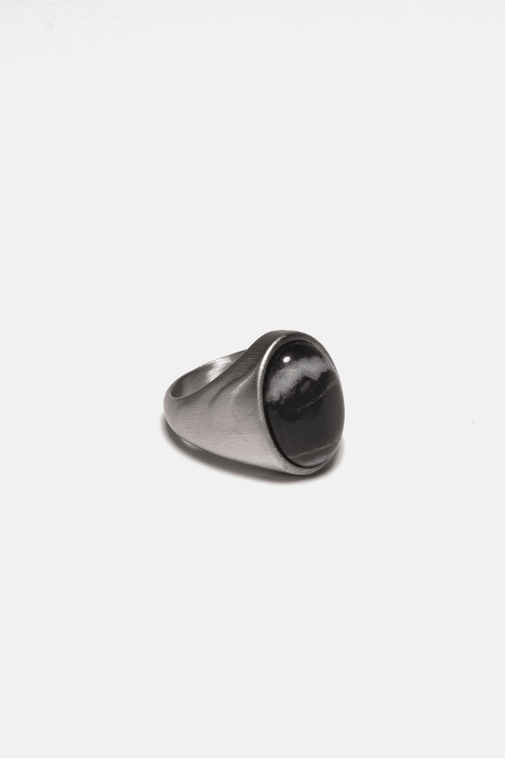 Large Black and White Jasper Ring - BUNKHAUS