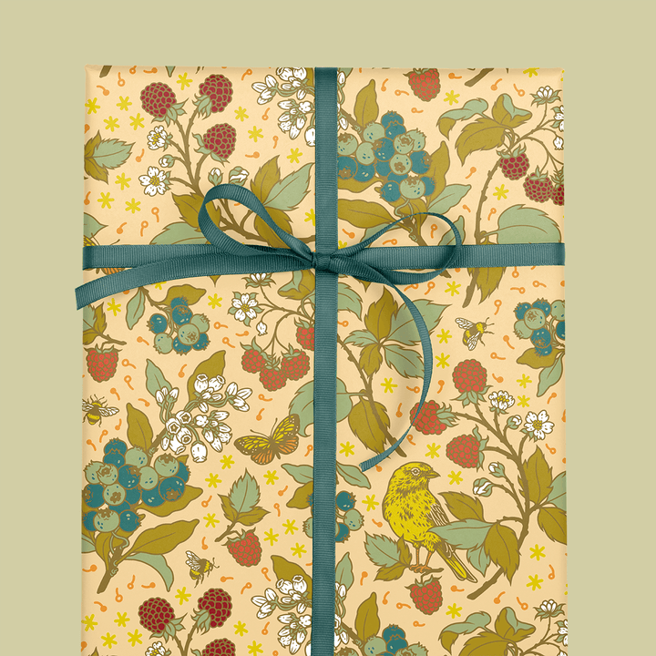 Recyclable Gift Wrap - Berries - BUNKHAUS