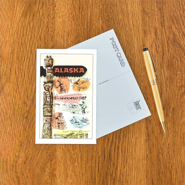 Travel Poster for Alaska Postcard
