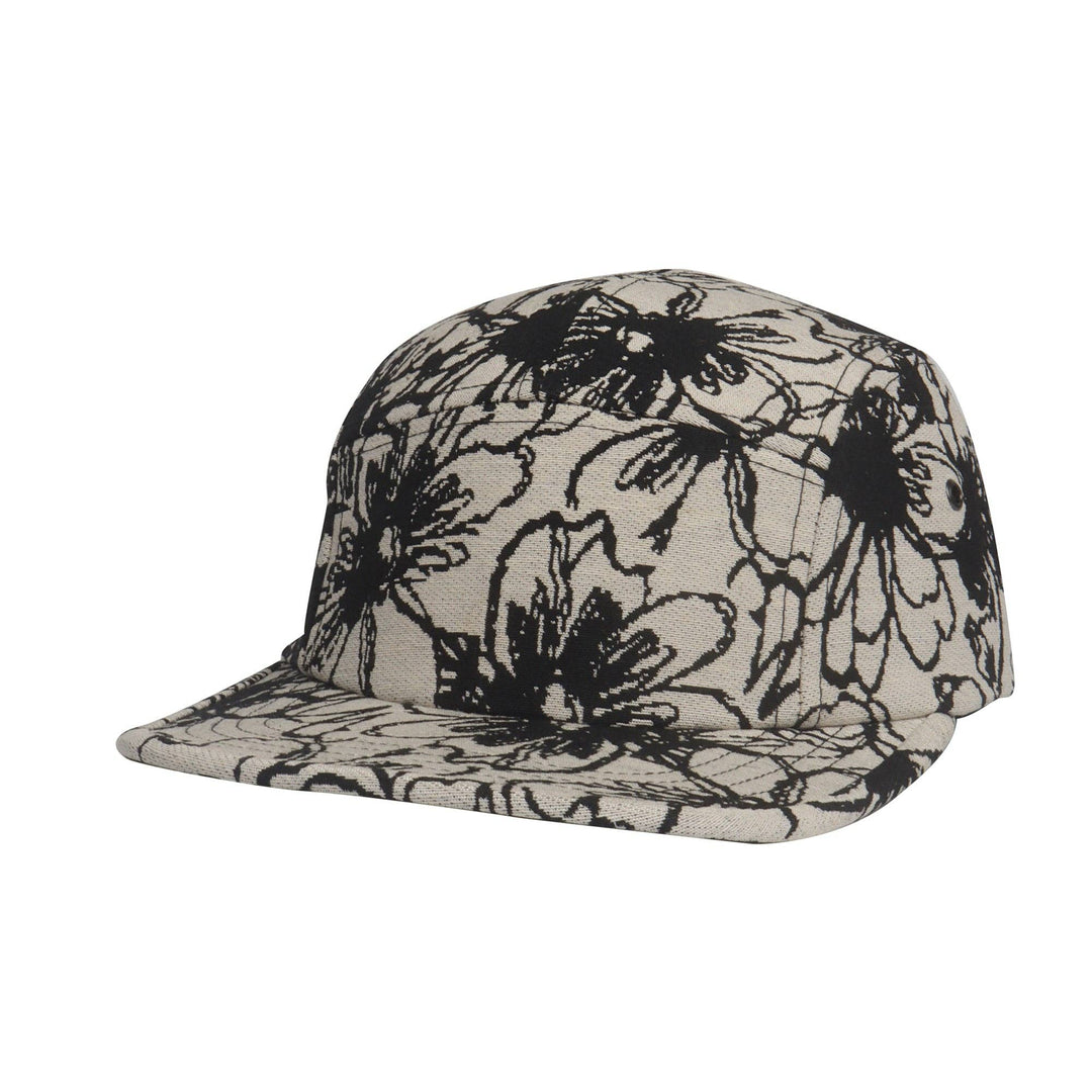 Abstract Flower Jacquard 5-Panel Hat