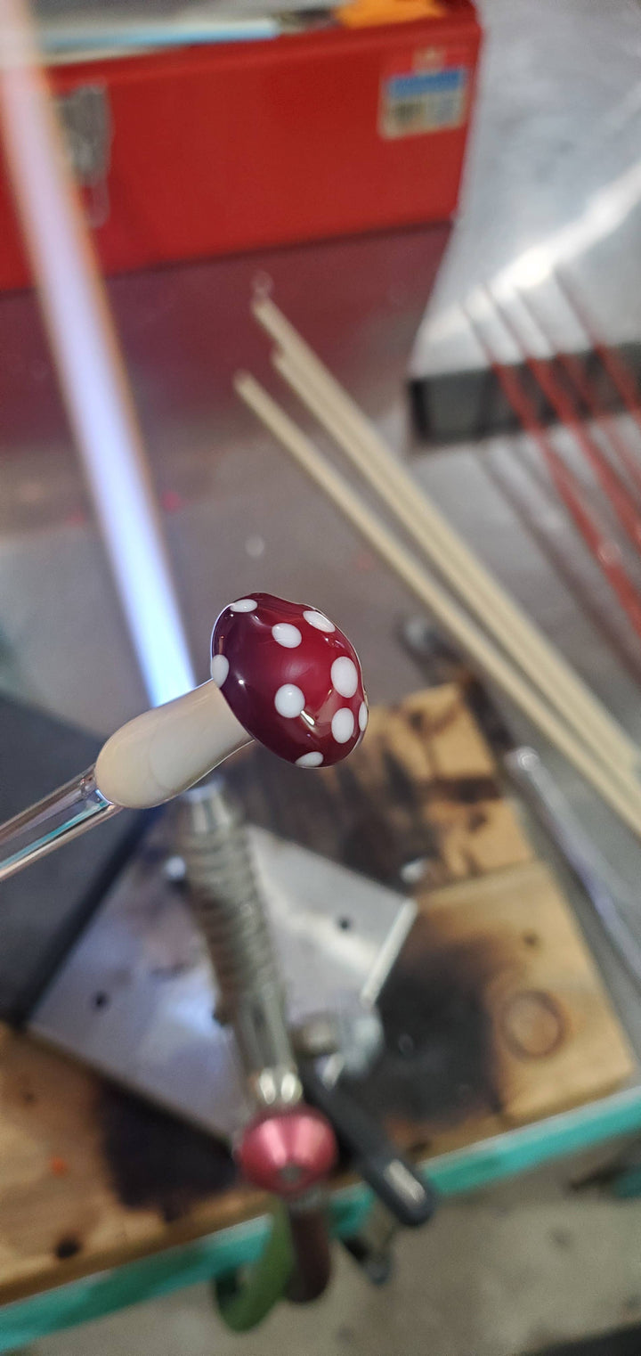 Glass Mushroom Plant Buddy - Amanita Muscaria