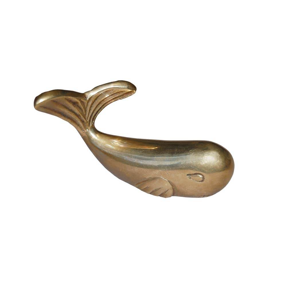 Antique Brass Whale Paperweight - BUNKHAUS