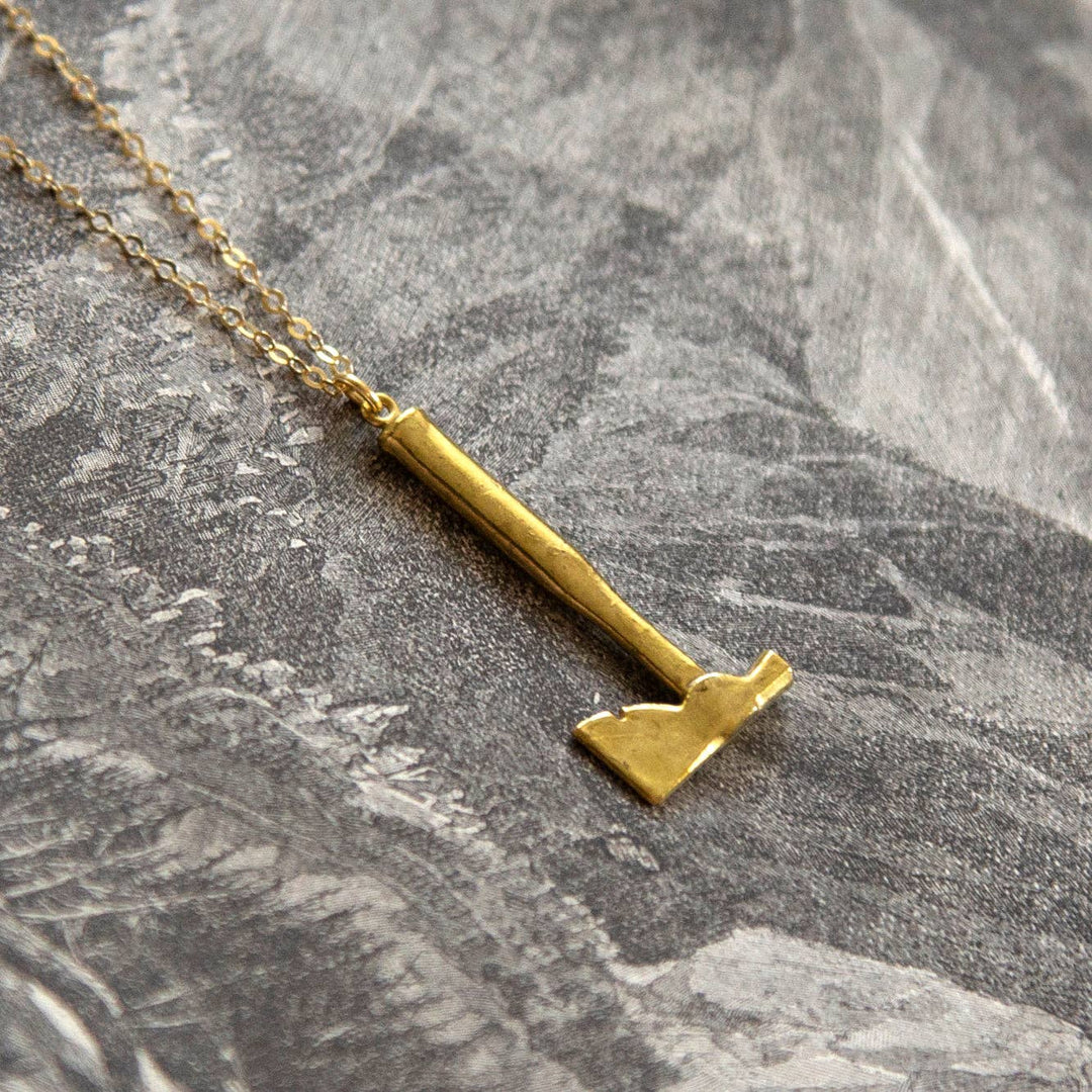 Vintage Mini Axe Charm Necklace