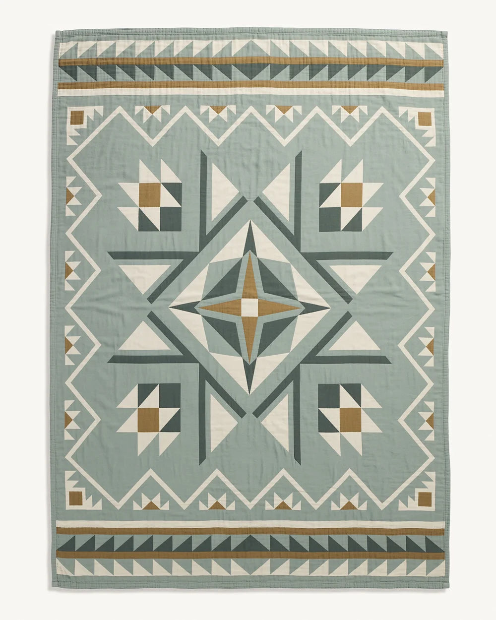 Quilted Star Matelassé Coverlet - Shale