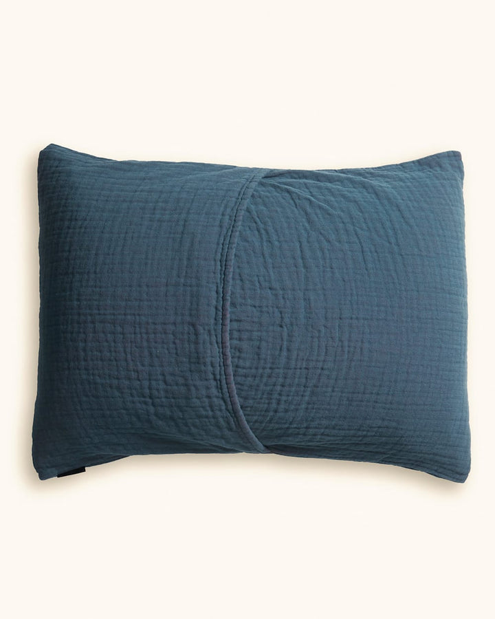 Quilted Star Matelassé Sham - Indigo Star