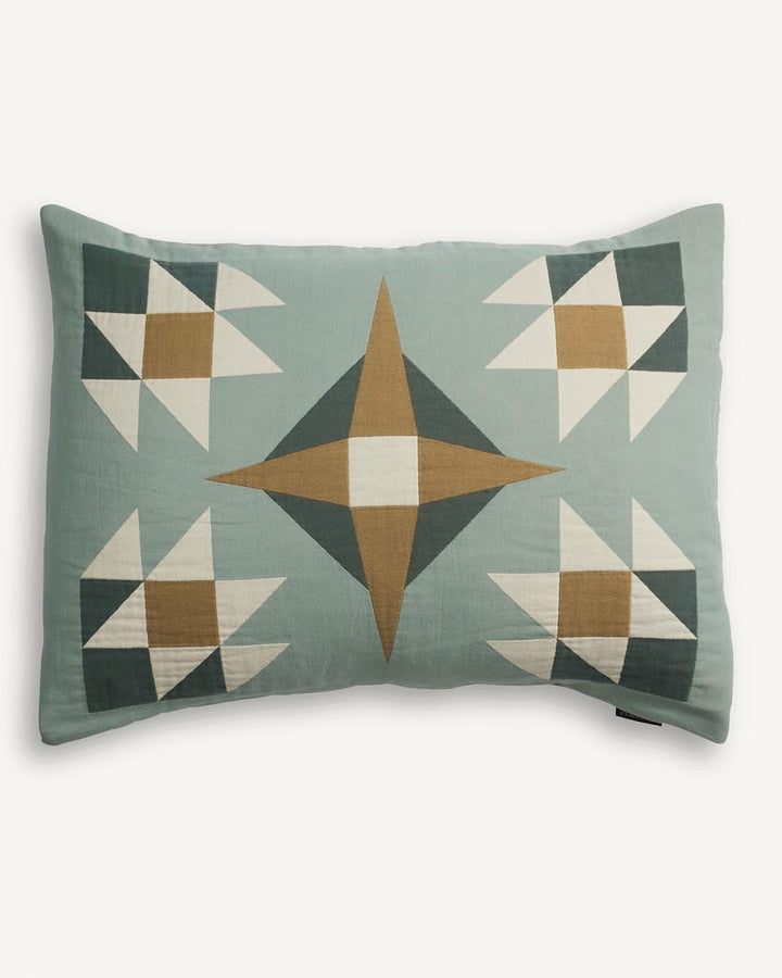 Quilted Star Matelassé Sham - Shale