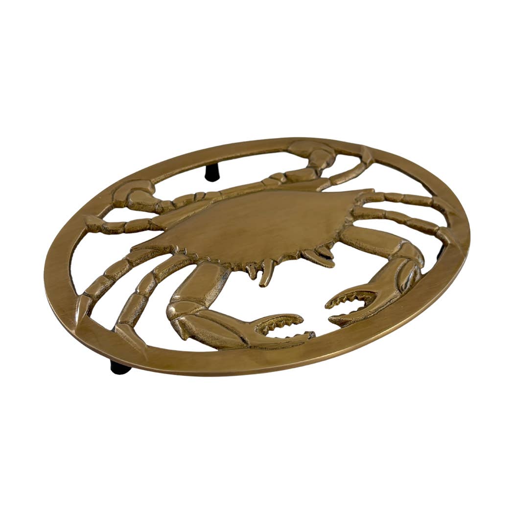 Antiqued Brass Crab Trivet