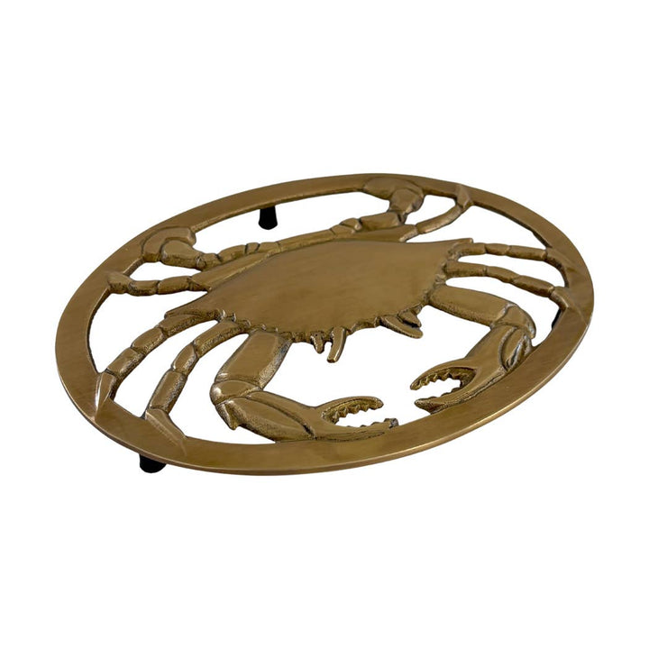 Antiqued Brass Crab Trivet