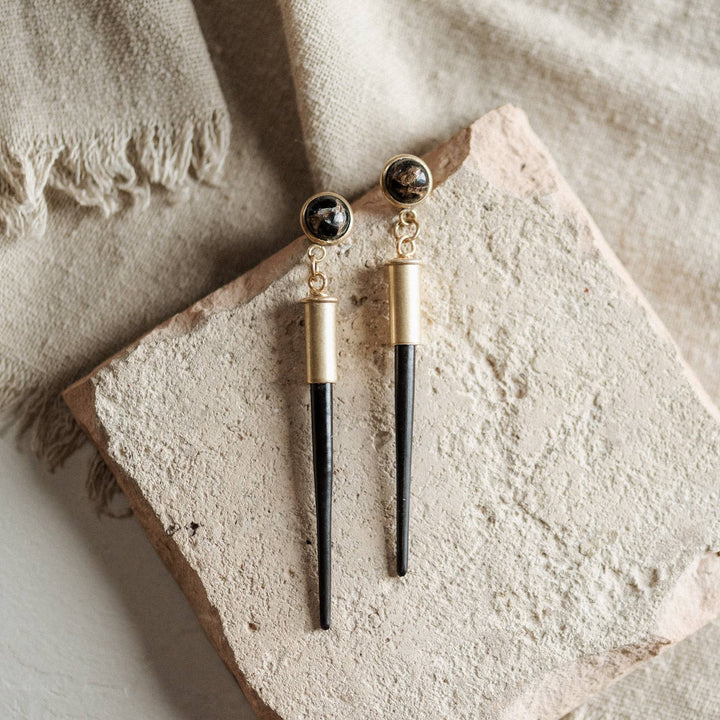 Quill Studs :: Copper Obsidian