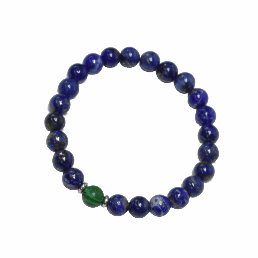 Lapis with Single Malachite Bracelet - BUNKHAUS