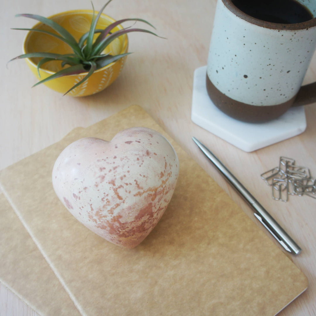 Natural Soapstone Heart - Large