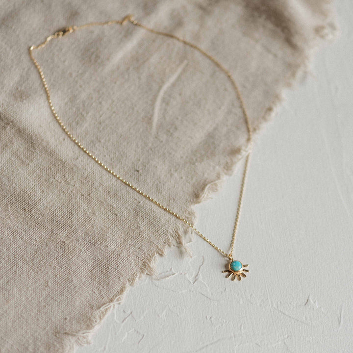 Sol Necklace in Turquoise with Demi-Fine Gold