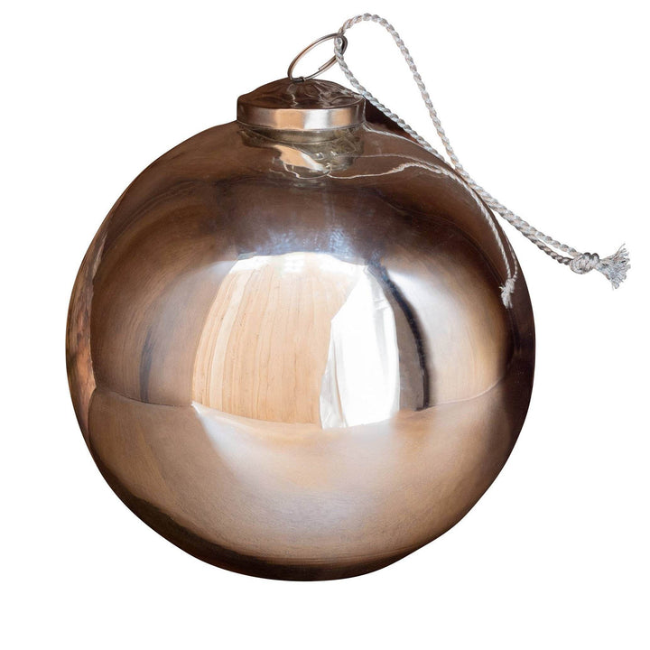 Glass Silver Ball Ornament - Large - BUNKHAUS