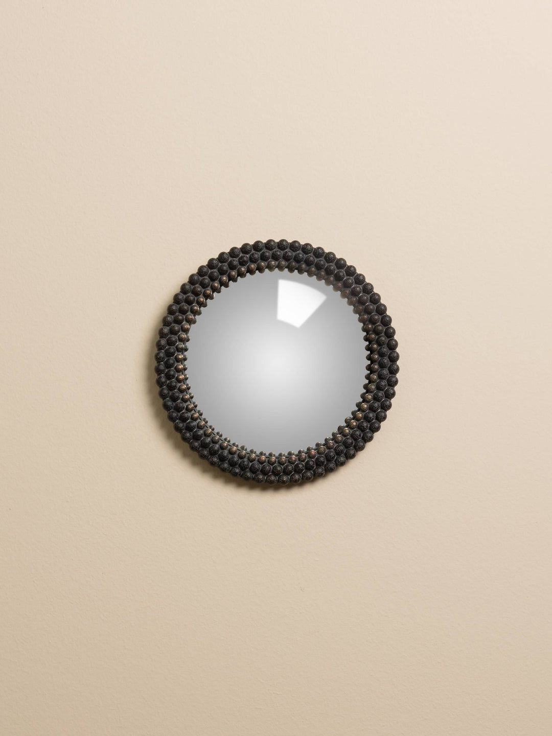 Small Black Beaded Convex Mirror