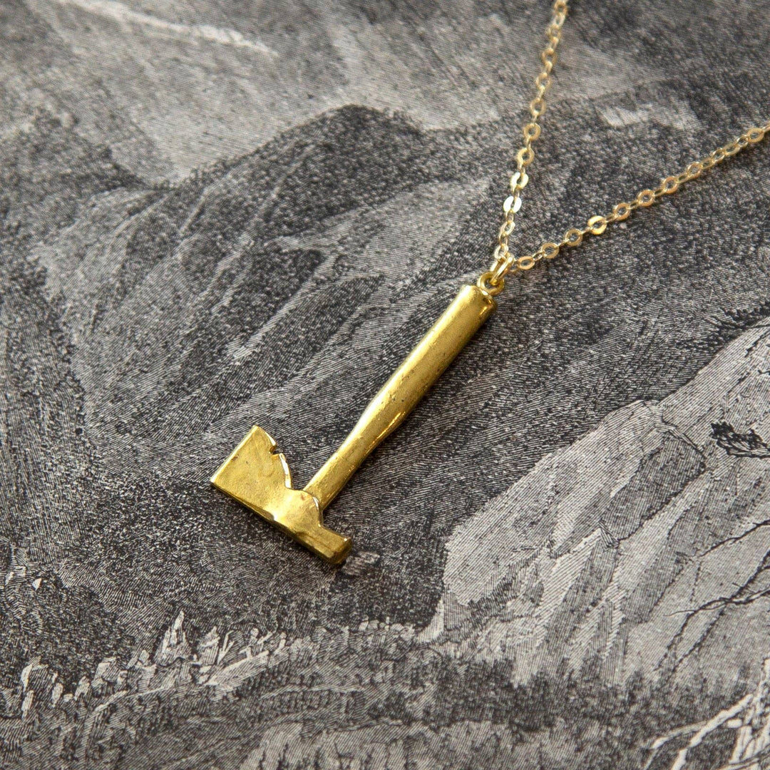 Vintage Mini Axe Charm Necklace