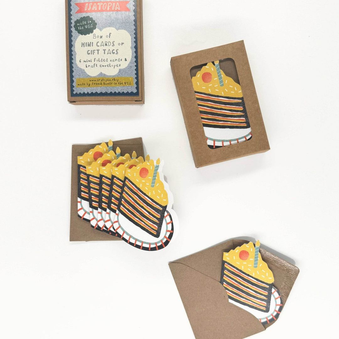 Greeting Card - Birthday Cake Mini Cards - Box of 6 - BUNKHAUS