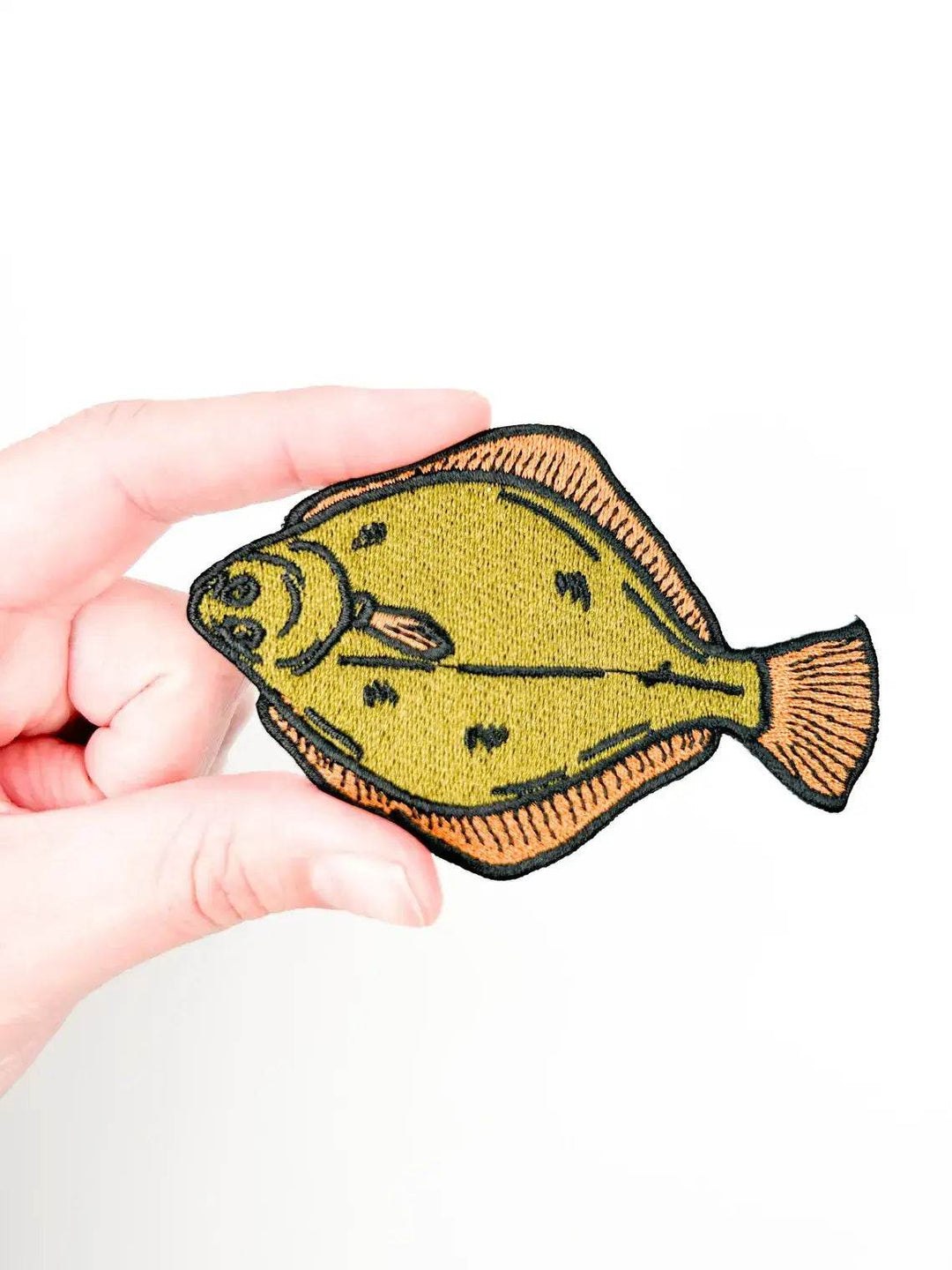 Flounder Embroidered Iron-On Patch Fishing, Coastal, Angler - BUNKHAUS