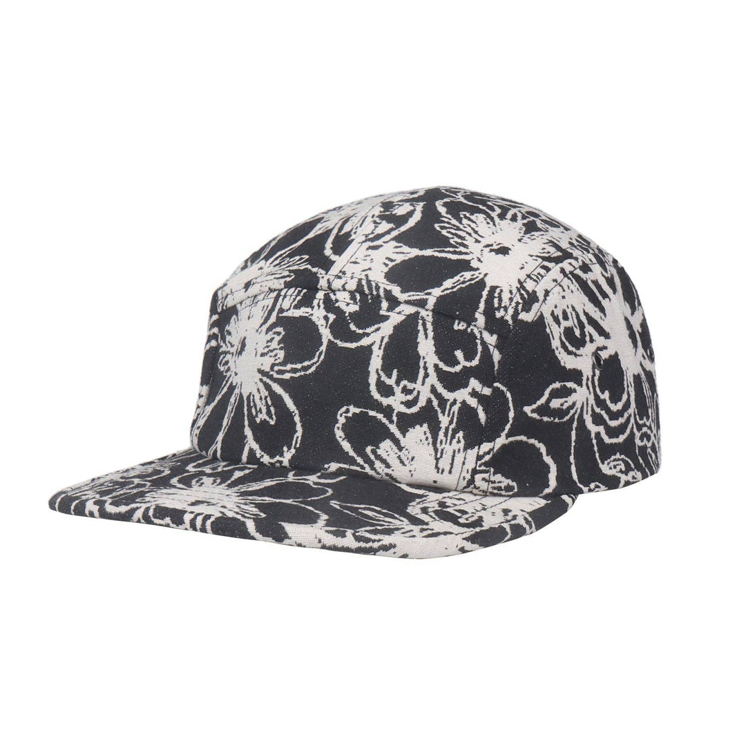 Abstract Flower Jacquard 5-Panel Hat