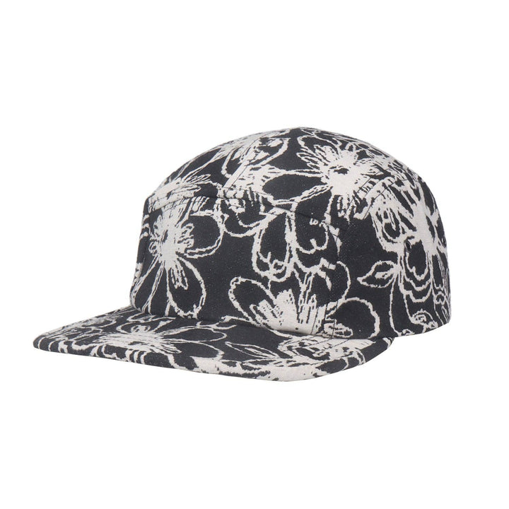 Abstract Flower Jacquard 5-Panel Hat