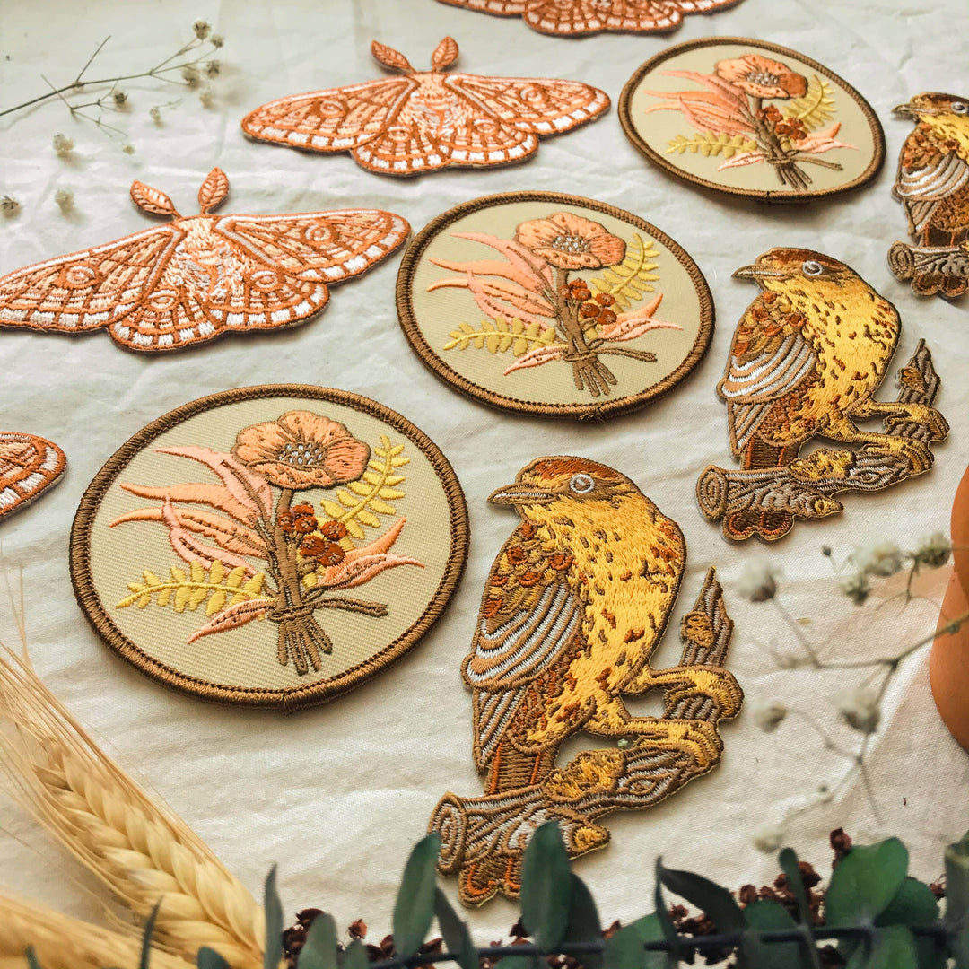 Emperor Moth Embroidered Patch Iron on Patch - BUNKHAUS