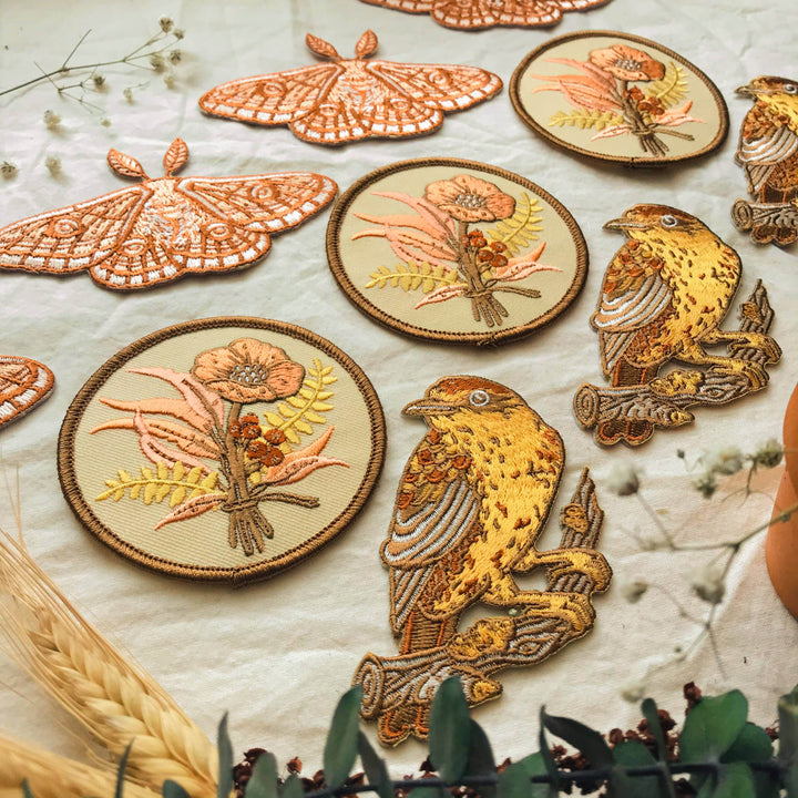 Emperor Moth Embroidered Patch Iron on Patch - BUNKHAUS