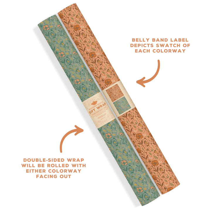 Recyclable Gift Wrap - Poppies - BUNKHAUS