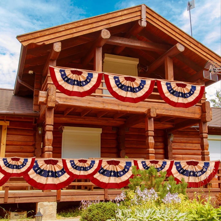 Tea-Stained American Flag Bunting — 3' x 6'