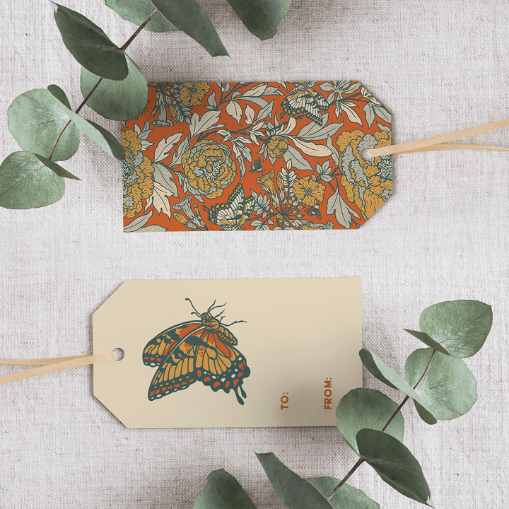 Gift Tag Set of 8 - Peonies - BUNKHAUS