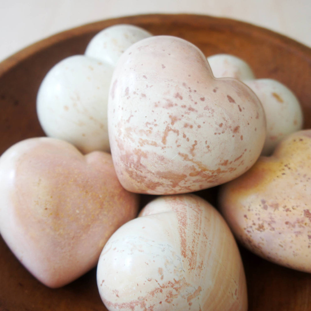 Natural Soapstone Heart - Large