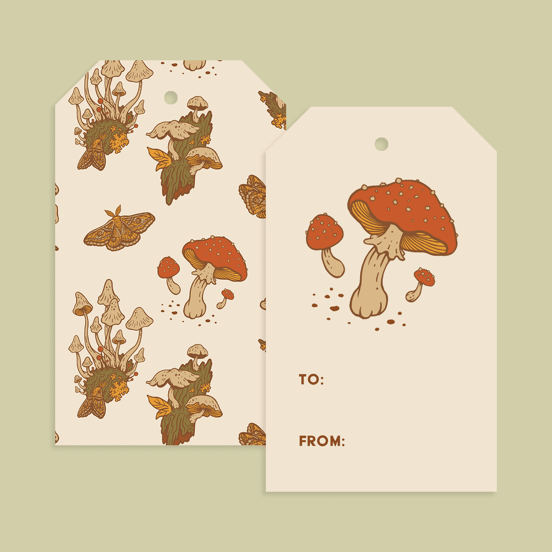 Gift Tag Set of 8 - Mushrooms - BUNKHAUS