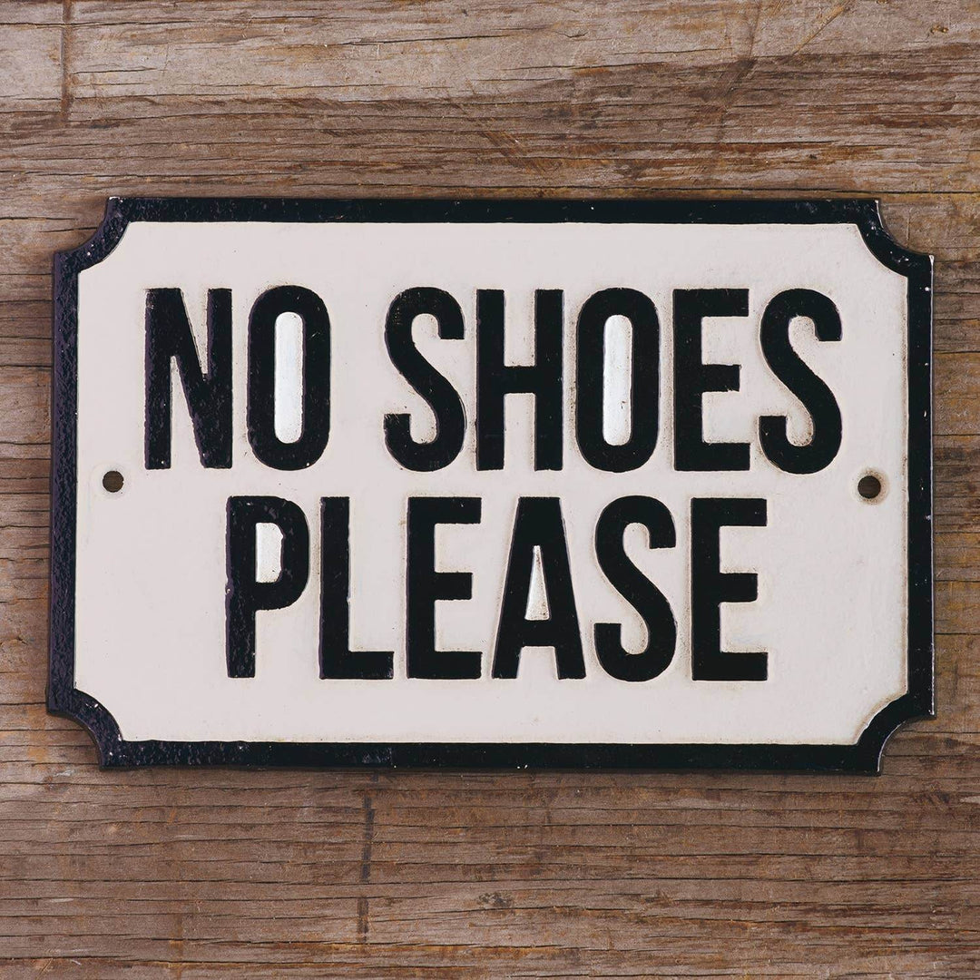 Cast Iron Sign - No Shoes Please - BUNKHAUS
