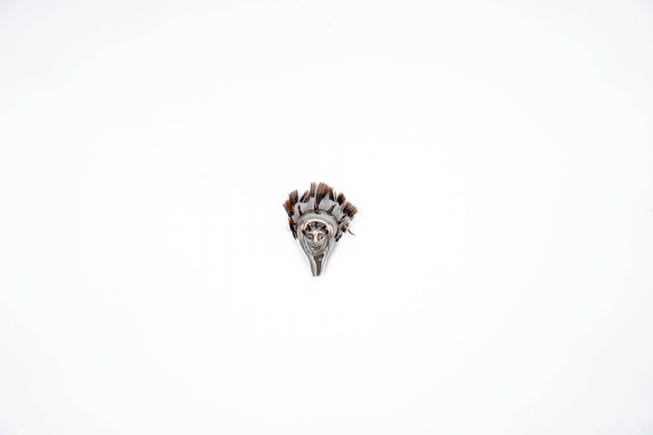 Jessica Felix Silver Brooch Pin - Snow Goose Inuit Mask - BUNKHAUS