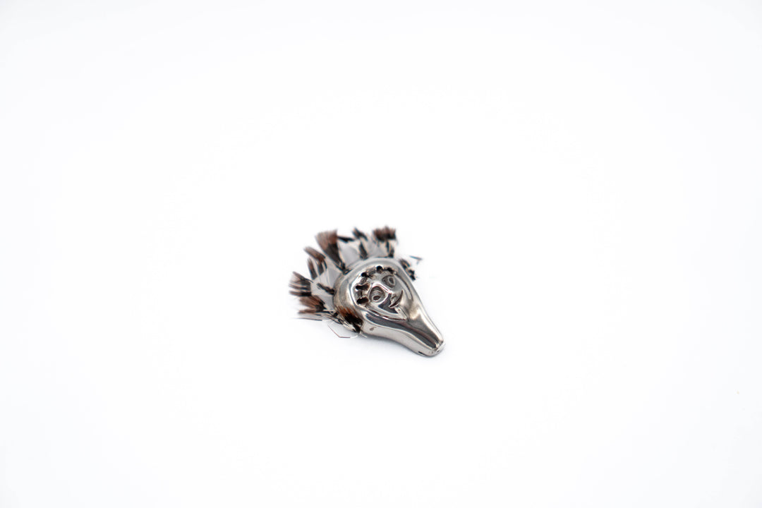 Jessica Felix Silver Brooch Pin - Snow Goose Inuit Mask - BUNKHAUS