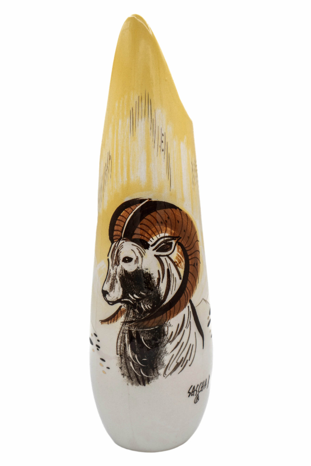 Sascha Brastoff Alaska Series Vase - Alaskan Dall Sheep - BUNKHAUS