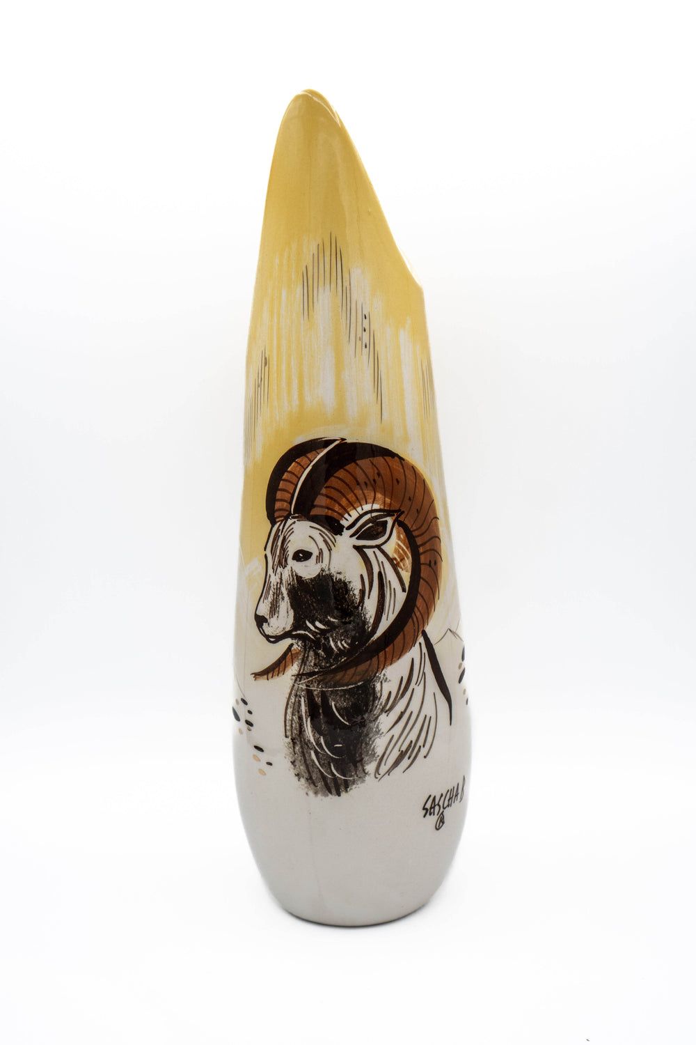 Sascha Brastoff Alaska Series Vase - Alaskan Dall Sheep - BUNKHAUS