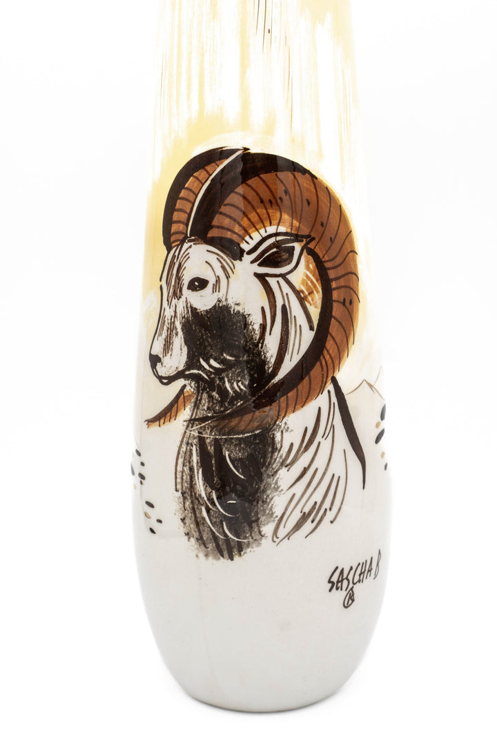Sascha Brastoff Alaska Series Vase - Alaskan Dall Sheep - BUNKHAUS