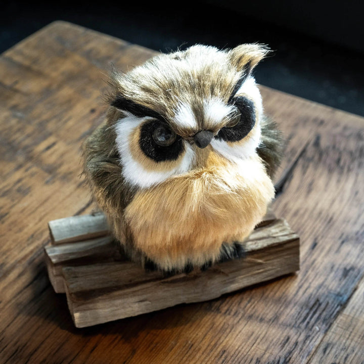 vintage faux fur owl figurine - BUNKHAUS