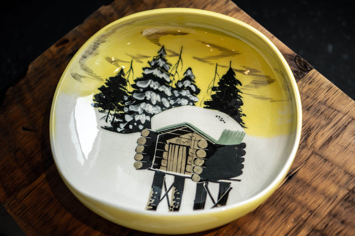 Matthew Adams Alaska Series Serving Bowl - Snow Cabin on Stilts - BUNKHAUS