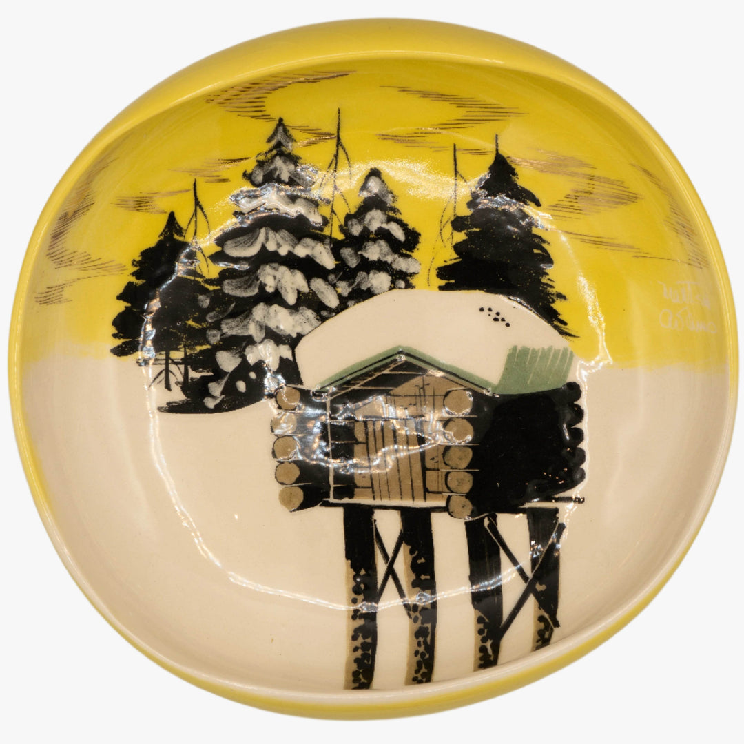 Matthew Adams Alaska Series Serving Bowl - Snow Cabin on Stilts - BUNKHAUS