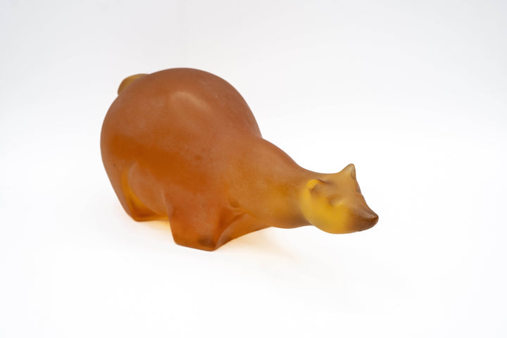 Sascha Brastoff Alaska Series Sculptures - Polar Bear Pair Orange - BUNKHAUS