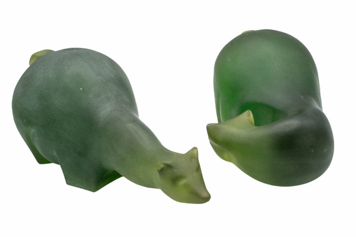 Sascha Brastoff Alaska Series Sculptures - Polar Bear Pair Green - BUNKHAUS