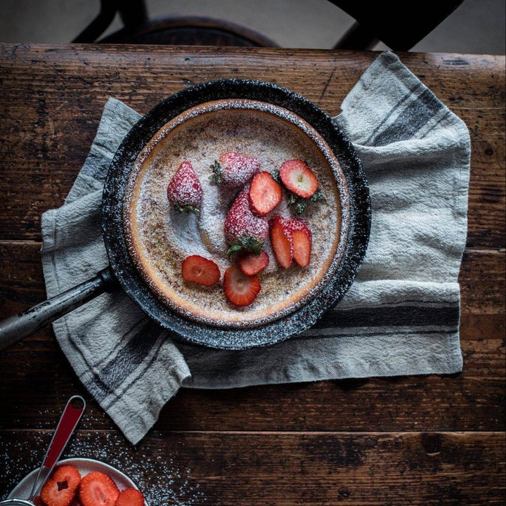 Linen Kitchen Towel - Vintage Blue Stripe - BUNKHAUS