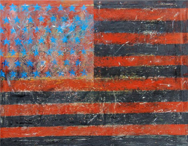 Michael Jiroch — American Flag Acrylic Painting