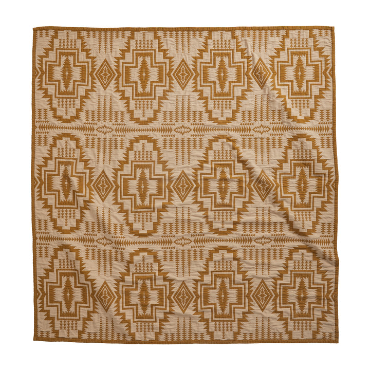 Pendleton Harding Star Ochre Organic Cotton Matelassé Coverlet