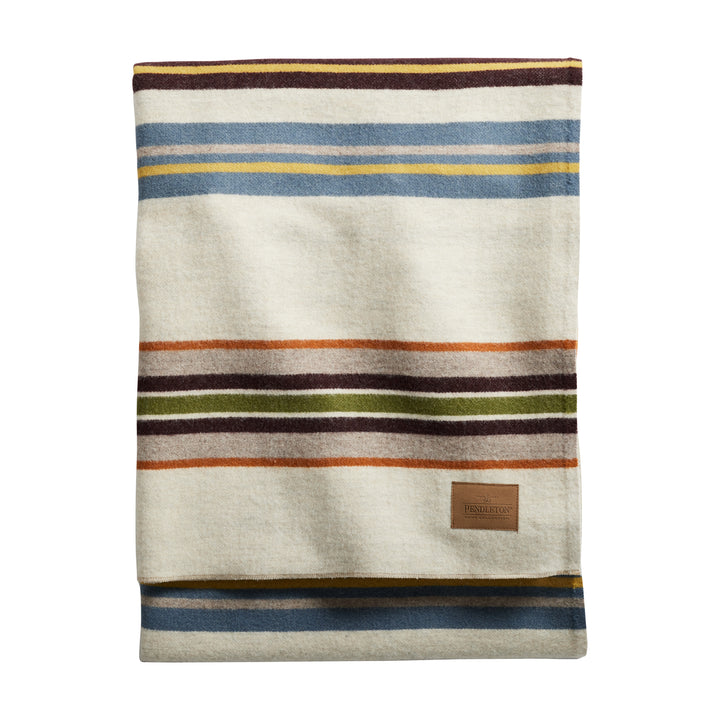 Pendleton Bridger Stripe Wool Throw - Ivory Mix