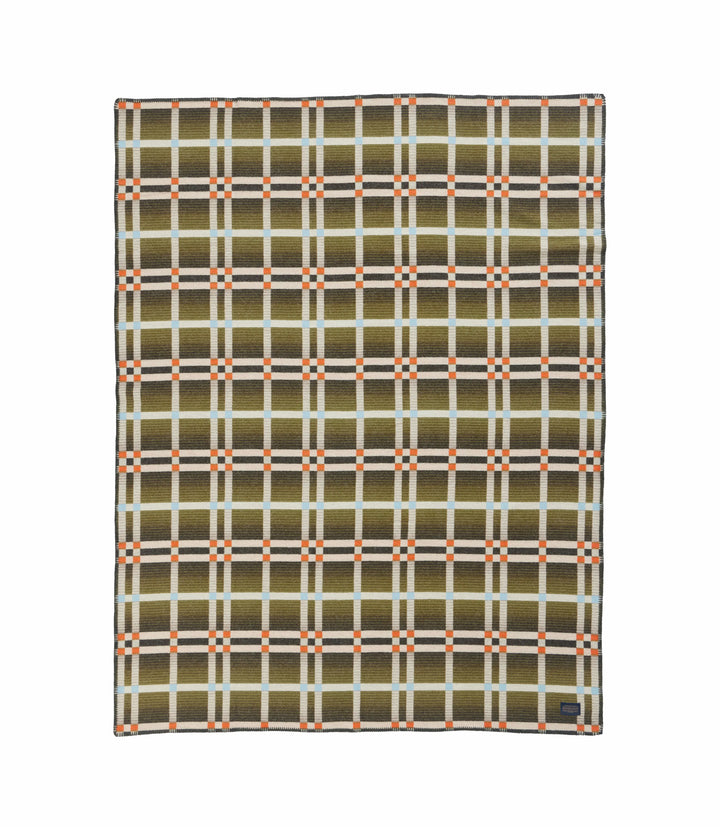 Pendleton Four Square Wool Throw - Slide Mountain Olive